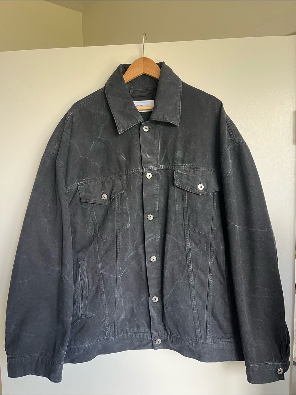 Off-White Washed Black Denim Jacket